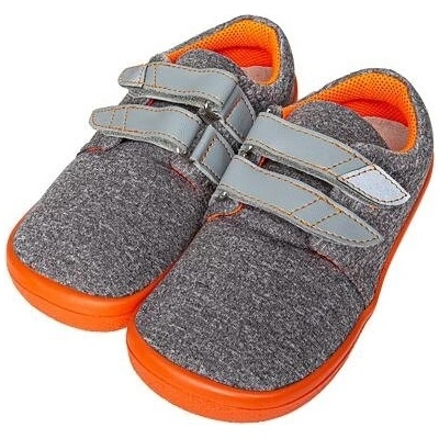 Beda detské barefootové softshellové tenisky na suchý zips Beda sivá