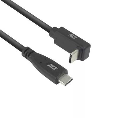 Кабел USB-C - USB-C, 10Gbps, 60W, 0.5 м, конектори - 1x прав и 1x на 90° up/down angled (EWENT-ACT-CAB-AC7470)