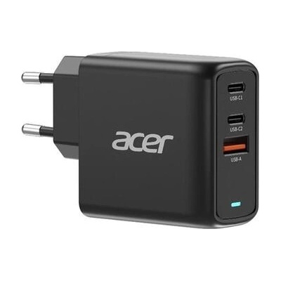 Acer Зарядно Acer 67W PD GaN, 2x USB-C и USB-A, EU щепсел, USB-C кабел 100W, черно (ZL.ADTCC.00J)