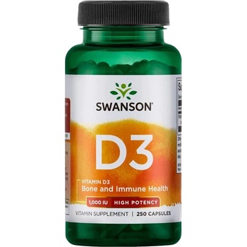 Swanson Vitamín D3 1000 iu 250 kapsúl