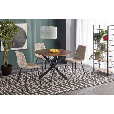 Bogdan Furniture Europe Трапезна маса edgar кръгла ОРЕХ/черно