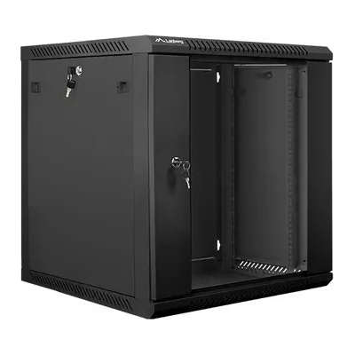 Lanberg Комуникационен шкаф, Lanberg rack cabinet 19" wall-mount 12U / 600x600 for self-assembly (flat pack), black (WF01-6612-10B)
