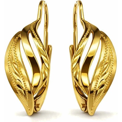 Argento Pozlátené strieborné náušnice - s ručným gravírom 64930