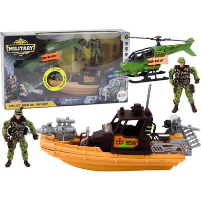 Lean Toys Vojenský set čln, figúrky
