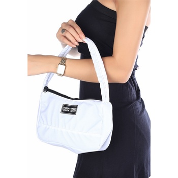 Erbil Shoes Дамска чанта от текстил - Бяла #366854 (366854_Бяло)