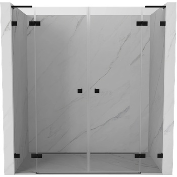 Mexen Lunar L Duo врати за душ, отваряеми, 170 см, прозрачни, черни - 834DL-170-000-70-00 (834DL-170-000-70-00)