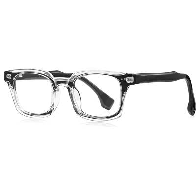 Techsuit Очила за компютър Techsuit Anti-Blue Light Glasses Reflex PC (LS084) - мъжки, правоъгълни - Черен / Прозрачен