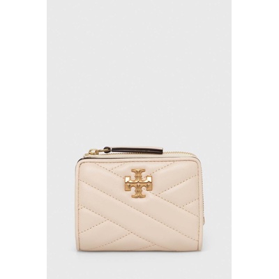 Tory Burch Кожен портфейл Tory Burch Kira Chevron Bi-Fold дамски в бежово 153121.122 (153121.122)