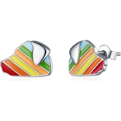 Linda's Jewelry strieborné napichovacie náušnice dúhový pes IN367