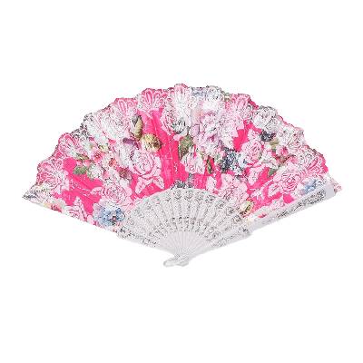 Красиво ветрило в цикламено с рози и сребристи елементи