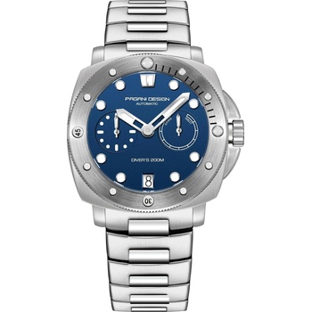 Pagani Мъжки часовник Pagani Design Sarian, Автоматичен, Неръждаема стомана, Сребрист / Черен (PD-1767-SILVER-BLUE)