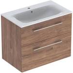 Geberit Комплект стенен шкаф и мивка Geberit Selnova, орех, 2 чекмеджета, 80 см (501.242.00.1)