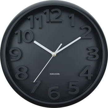Karlsson Elevated Classic Numbers стенен часовник, черен мат (KA6052BK)