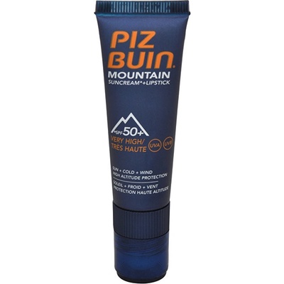 Piz Buin Sluneční krém SPF 50+ a ochranný balzám na rty SPF 30 2 v 1 (Mountain Combi "2 in 1" Sun Cream SPF 50+ a Lipstick) 20 ml + 2,3 ml