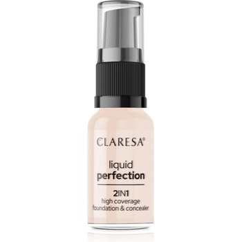 Claresa Liquid Perfection 2in1 високо покривен фон дьо тен цвят 101 Light 18 гр