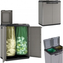 Keter Split Cabinet Basic Recyklačný kôš - sivý 9736