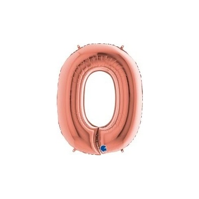 GRABO fóliový balónek ČÍSLICE ROSEGOLD 0 102cm,40 nafukovací