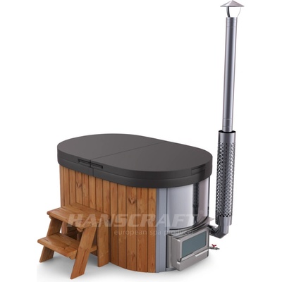 Hot Tub Oval 160x100 sklolaminát vestavěná kamna Thermowood
