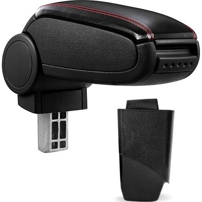 PROTEC Lakťová opierka, Peugeot 206/206 CC, syntetická koža, čierna, červené prešitie 1998 – 2012