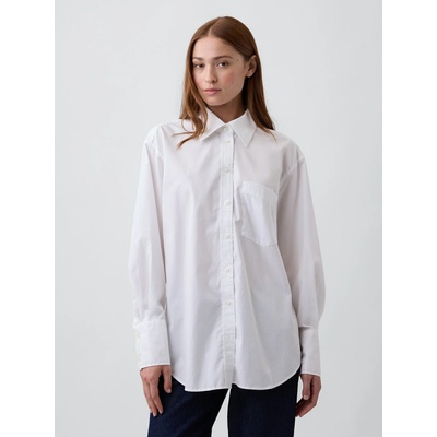 GAP Popelínová oversize košeľa Big Shirt Biela