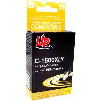 Compatible Мастилница UPRINT PGI1500 Canon, Жълт (LF-INK-CAN-PGI1500Y-XL-UP)
