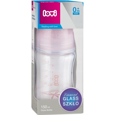 LOVI sklenená fľaša Baby Shower Pink 150 ml