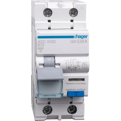 Hager Proudový chránič 1P+N B10A 30mA AC