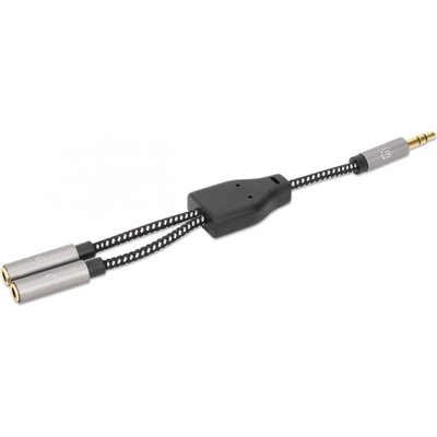 Manhattan Аудио сплитер 3.5 mm M към 2 x 3.5 mm F, Y-Splitter, 15 cm 356114 (MANHATTAN 356114)