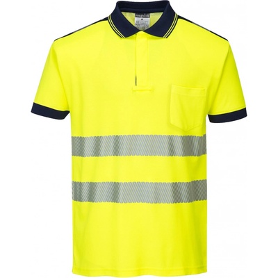 Portwest HI-VIS PW3 T180 Reflexná polokošeľa HV žltá/námorná modrá M