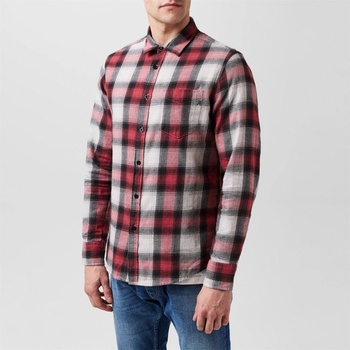 Image 1 of Replay Риза с дълъг ръкав Replay Men's Chequered Long Sleeve Patterned Shirt - 702 Red