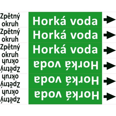 Nadrzenapalivo.cz Značení potrubí ISO 20560, horká voda - zpětný okruh PZAL 008836