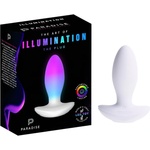Paradise Illumination - светещ вибриращ анален плъг (бял) - desirel