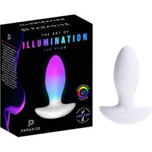Paradise Illumination - светещ вибриращ анален плъг (бял) - desirel