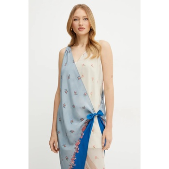 Max Mara Копринена рокля Weekend Max Mara в синьо среднодълга със стандартна кройка 2515221232600 (2515221232600)