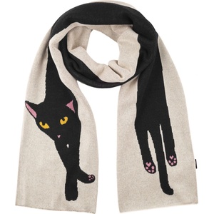 DEDICATED Шал Dedicated Scarf Rossberga Long Cat Scarf - Vanilla White - размер One Size (203-3480-0111)