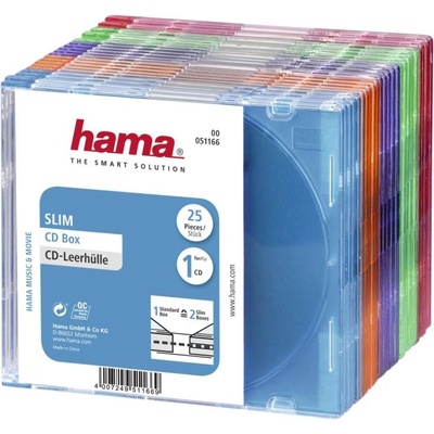 Hama Slim CD кутийки за дискове Hama, опаковка от 25 бр, цветни (HAMA-51166)