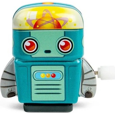 Bigjigs Toys Метален мини робот Bigjigs - С механизъм за навиване, синьо-зелен (SYMTRA_BB)