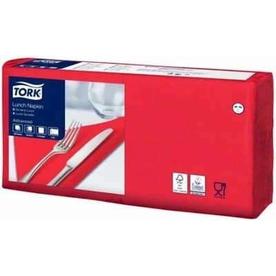Tork Servítky 1/4 sklad 2V 32x32 cm Advanced Lunch červená 200ks