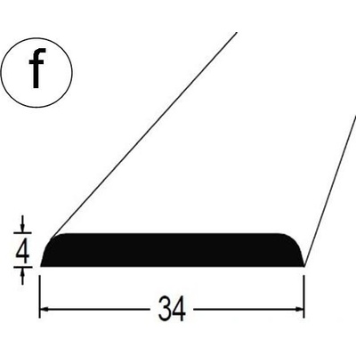 Lišta krycí bílá fólie 34x4mm, délka 240cm