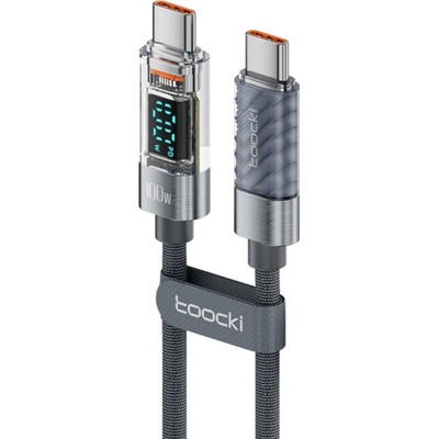 Toocki TQ-X36 nabíjací a dátový USB-C na USB-C 2m sivý
