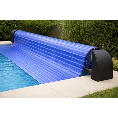 CF Lamelový kryt bazénu Contura obdélník 400 x 300 cm - křišťálově modrý - solární lamely