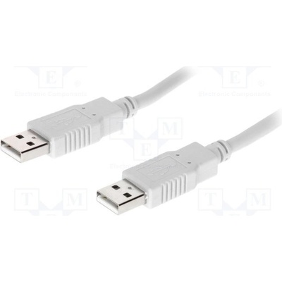 BQ Cable CAB-USB2AA/1.0-GY USB 2.0, USB A vidlice, z obou stran, 1m, šedý