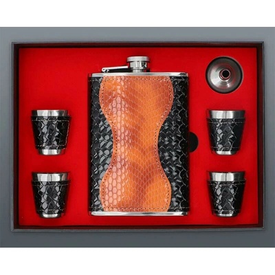 Elegantná darčeková sada s termoskou čierno-oranžová 270 ml