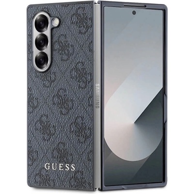 GUESS Дизайнерски кожен кейс за Samsung Galaxy Z Fold6 - Guess 4G Collection Hard Case (сив) (GUHCZFD6GF4GGR)