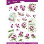 TITANUM Decoupage paper 3D flowers peonies sheet