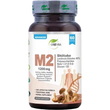 Grewia M2 | Shiitake - Lentinula Edodes 40% Polysaccharides - Beta 1.3 600 mg [60 капсули]