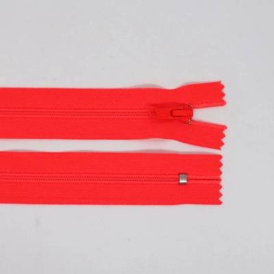 Spirálový zip výstražně červený - 18 cm