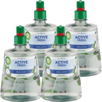 Air Wick 24/7 Active Fresh Fresh Cotton пълнител за автоматичен освежител на въздуха 4x228ml