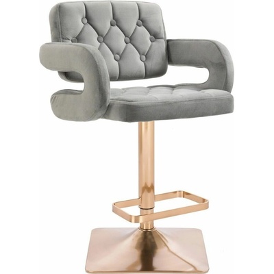 LuxuryForm Design Adria Velur na zlatej hranatej podstave šedá