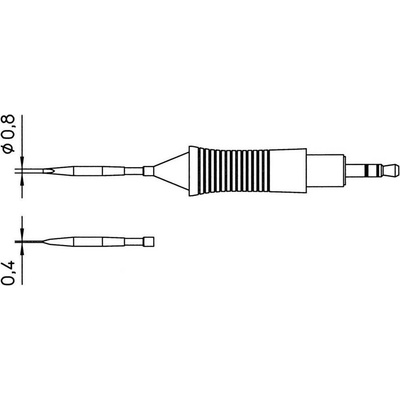 Weller RT9 pájecí hrot dlátový, rovný Velikost hrotů 0.8 mm Délka hrotů 24 mm Obsah 1 ks